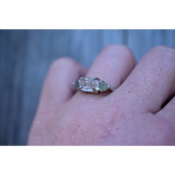 Raw Sapphire Ring Engagement Ring Multistone Ring Wedding Band Size 8 Ri… - Picture 5 of 5